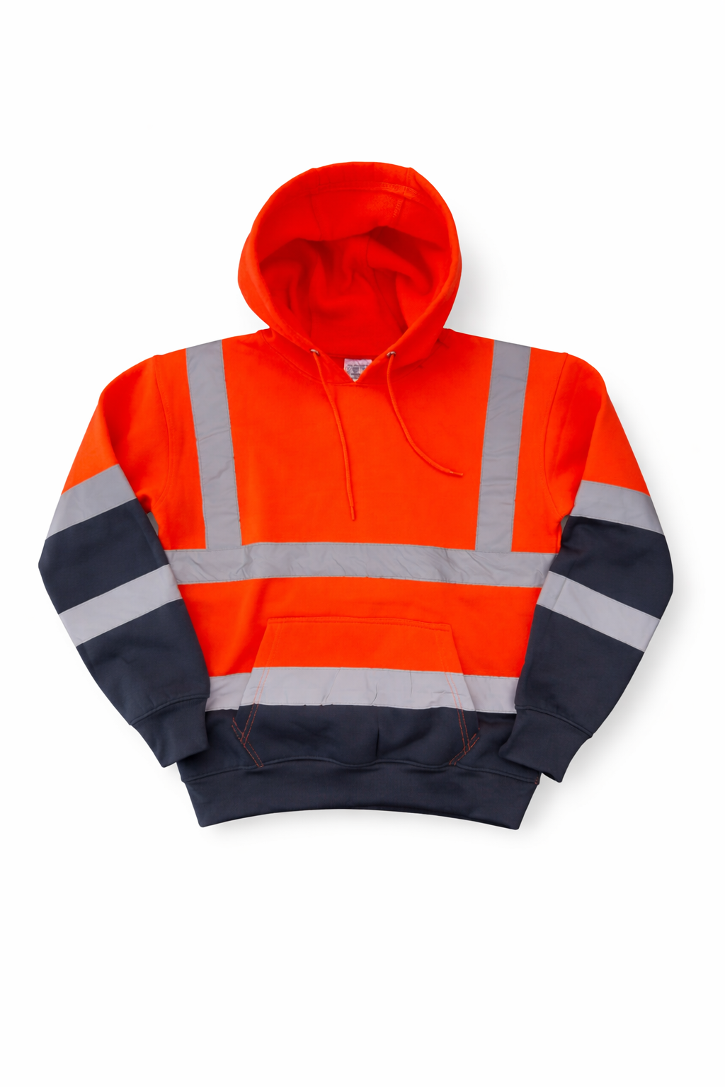 Hi-Vis Reflective Safety Hoodie – Orange High Visibility Workwear Hoodie with Reflective Strips