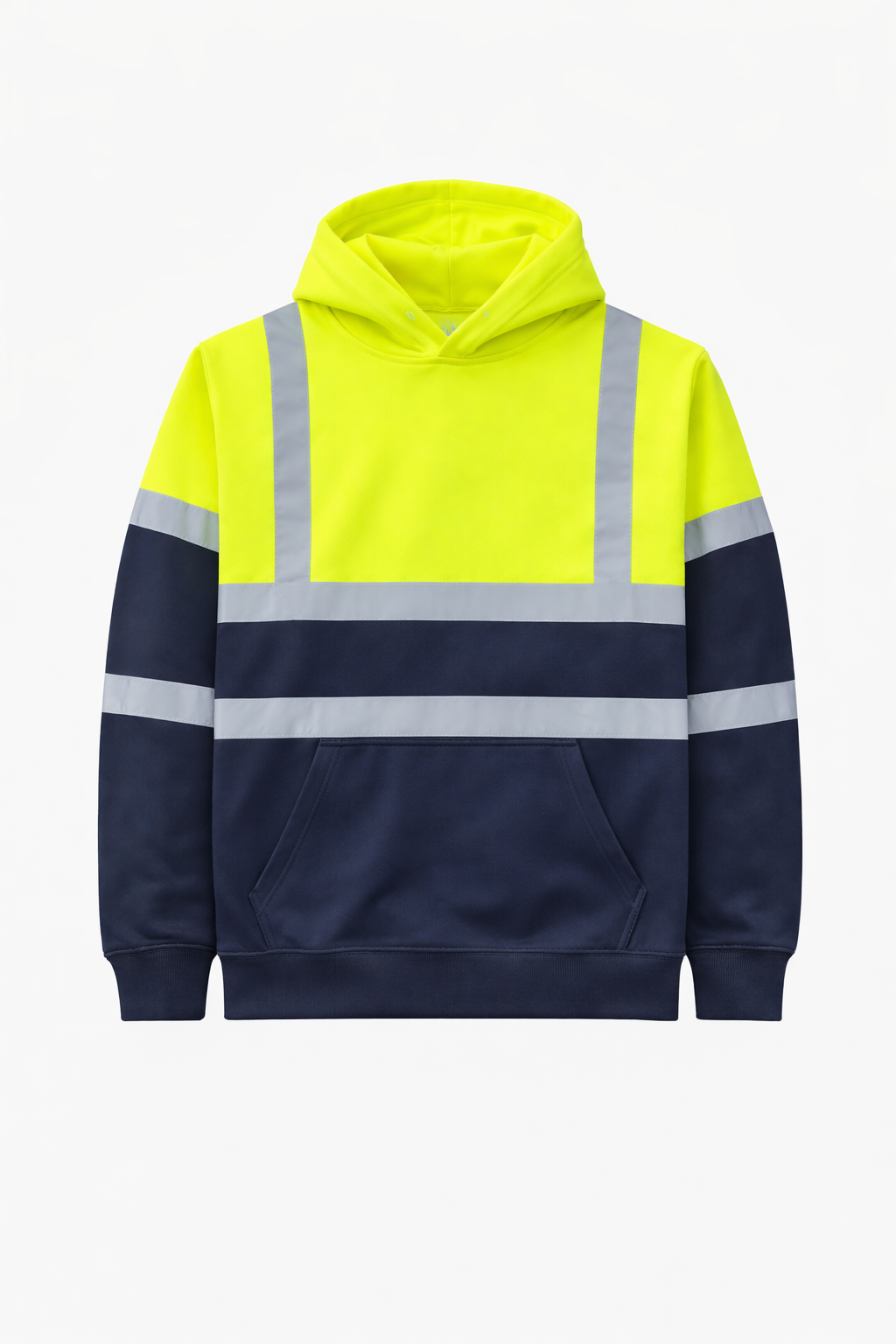 Hi-Vis Reflective Safety Hoodie – Yellow High Visibility Workwear Hoodie with Reflective Strips