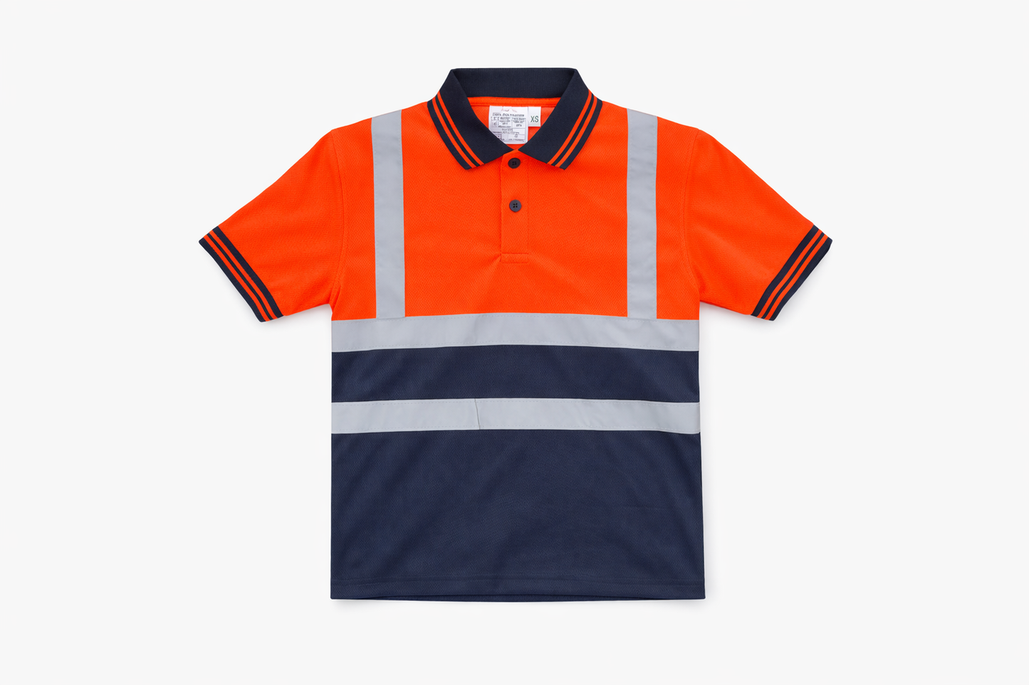 Hi-Vis Two Tone Polo Shirt – Orange & Navy High Visibility Reflective Safety Workwear