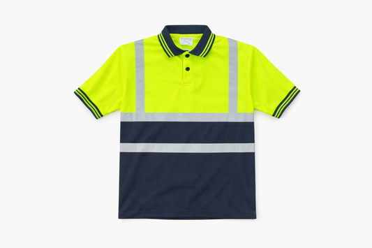 Hi-Vis Yellow Two Tone Polo Shirt | Reflective Safety Workwear polo for Construction & Industrial Use