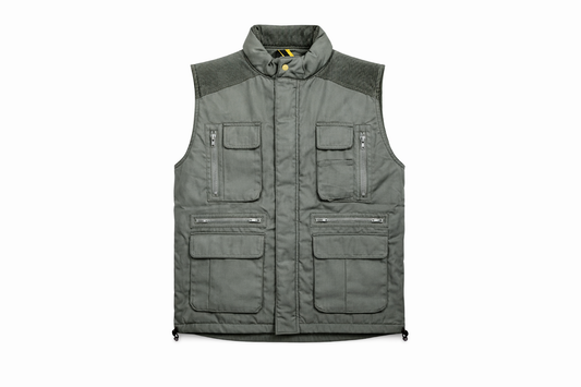 Green Bodywarmer | Quilted Multi Pocket Workwear Bodywarmer for Men
