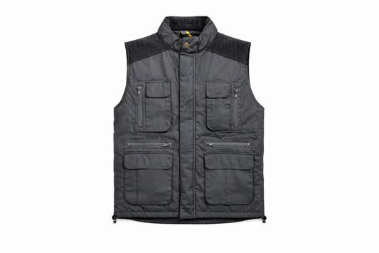 Black Bodywarmer | Quilted Multi Pocket Workwear Bodywarmer for Men